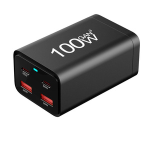 เครื่องชาร์จตั้งโต๊ะ 100W GAN 2A2C PD ชาร์จเร็วอะแดปเตอร์ USB C หลายพอร์ตสีดำ - Product Image 1