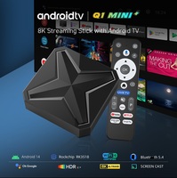 Boîtier TV Android 14 Q1 MINI RK3518 2 Go de RAM, Lecteur Multimédia Intelligent avec Wi-Fi 6 2.4G/5Ghz, Décodeur TV Internet Q1 MINI RK3518