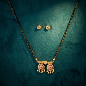 Nouveau Collier Pendentif Émotion Classique Antique de Haute Qualité pour Femme, Chaîne à Maillons Mangalsutra avec Placage Or pour Anniversaire - Product Image 3