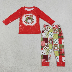 Pyjama à manches longues pour bébés filles, vêtements à motifs de citrouilles et de léopards, tenues avec nœuds - Product Image 4