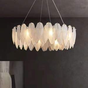 Lustre en verre de style français chambre design moderne suspension en verre simple nordique minimaliste - Product Image 1
