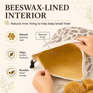Bolsas de Almacenamiento de Algodón Forradas con Cera de Abeja Natural, Herméticas, Reutilizables, para Pan Casero - Product Image 2