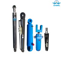 Vérin hydraulique à double effet avec pompe pour levage de véhicules, type Push-Pull, avec joint de trunnion/bride, taille personnalisée 5/10/6 tonnes