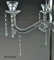 Grand candélabre en cristal K9, porte-bougie finition argentée, imprimé UV, écologique, en verre fait main, design pilier, pour mariages et Noël