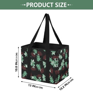 ตะกร้าเก็บของแบบตั้งได้ลายดอกโอฮิอาเลฮัวฮาวาย พร้อมหูหิ้วสองข้าง ทำจากไนลอน พิมพ์ลายตามสั่ง กันน้ำ ใช้จัดเก็บของในรถยนต์ - Product Image 2