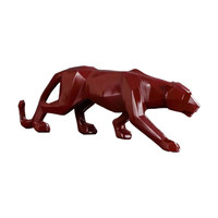 Vente en gros d'accessoires de décoration modernes abstraits, sculpture de panthère géométrique, animaux, faune, résine, statues de léopard
