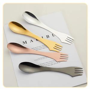 ヘンリー 2-in-1 ステンレス製スポーク、携帯用トラベルスプーンフォークセット（ランチやテイクアウト用） - Product Image 4