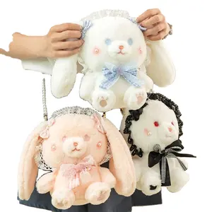 Factory Direct Japanese 23cm Lolita Shoulder Bags For Girls Cosplay Cute Plush Pink Sheep Lamb Small Phone Bag