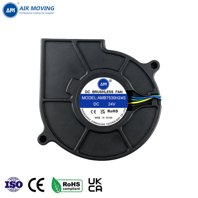 AMB7530H24S Factory Directly Wholesale DC Brushless Blower Fan 12V Electric Plastic Medium Pressure 75x75x30mm 5000RPM