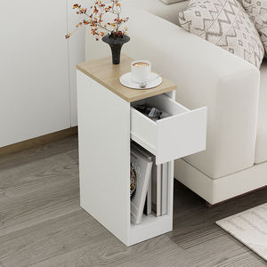 Industrial Style Wooden Sofa Bed Side <strong>Table</strong> <strong>with</strong> <strong>Drawer</strong> Narrow <strong>Telephone</strong> <strong>Table</strong> Bedside Cabinet for Home Coffee <strong>Table</strong> Living Room - Product Image 1