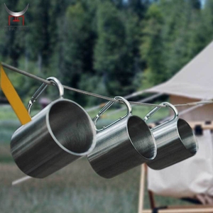304 acier inoxydable métal mousqueton escalade tasse randonnée Camping voyage extérieur Double paroi tasse avec anneau en D crochet poignée - Product Image 1