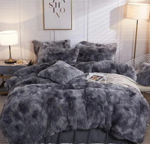 Chất lượng cao thân thiện với môi Fluffy Faux lông xù xù xì Duvet cover tấm phẳng flannel sợi nhỏ 4 cái Duvet bedding Set <span class=keywords><strong>Comforter</strong></span> Set - Product Image 5