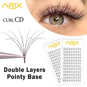 Extensions de cils A-RIX Elite à double couche et base pointue, cils volumineux haute performance, tenue stable 2 ans, qualité salon - Product Image 1