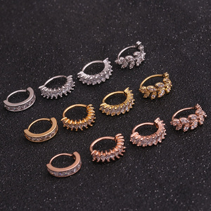 Anillo ajustable para nariz y tabique de cobre, hoja de oro rosa y plata, <span class=keywords><strong>Piercing</strong></span> para nariz y tabique - Product Image 2