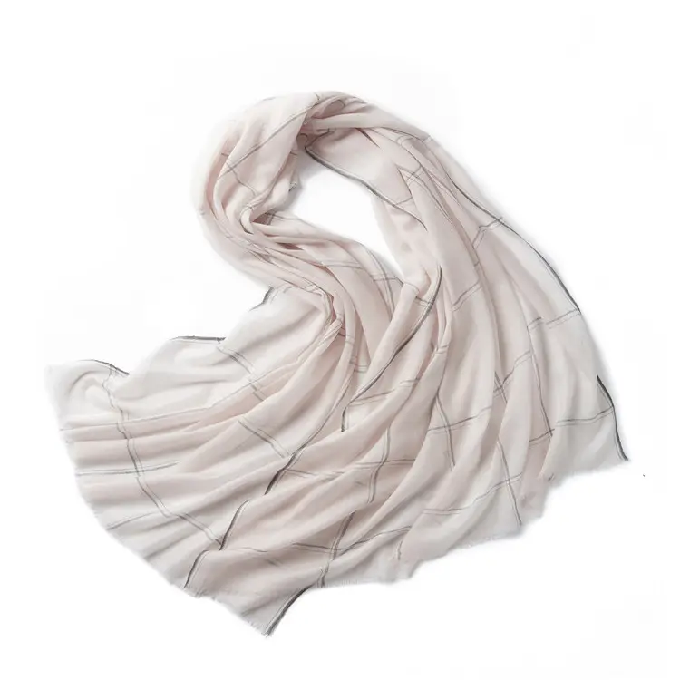 女性用高品質ウールスカーフ中国卸売グリッド多色