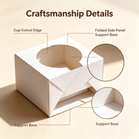 Porte-gobelet individuel en papier blanc personnalisé, accepte les commandes d'échantillons, boîte en papier recyclable pour café et boissons à emporter