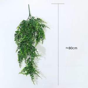 צמחים מלאכותיים תלויים לקיר, דמוי עשב פרסי, שרך, עלים ירוקים, עמידים בפני קרינת UV ומים, לשימוש פנים/חוץ, לחג המולד וחתונות - Product Image 5