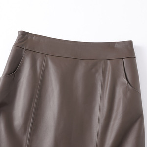 Jancoco Vente <span class=keywords><strong>en</strong></span> gros Nouvelle arrivée Jupes fendues de luxe pour femmes <span class=keywords><strong>Jupe</strong></span> <span class=keywords><strong>en</strong></span> <span class=keywords><strong>cuir</strong></span> <span class=keywords><strong>véritable</strong></span> sur mesure à taille haute - Product Image 3