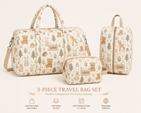 Ensemble de 3 sacs de voyage matelassés pour femme, sac de week-end, sac fourre-tout, trousse de toilette, organisateur de bagages, logo personnalisé OEM ODM