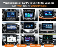 Reproductor de DVD para Auto Android de 9/10 Pulgadas 2Din, CarPlay Inalámbrico, Android Auto, Reproductor Multimedia MP5, Navegación GPS, Pantalla Táctil, Radio para Auto