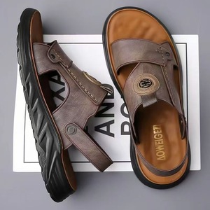 Sandales à sangle en T pour hommes, gris kaki, bande élastique, chaussures de plage à enfiler, semelle souple, respirantes, chaussures d'été pour jeunes de 18 à 40 ans - Product Image 4