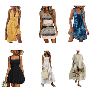 Vestidos de Verano para Mujer Directo de Fábrica, Mezcla de Poliéster/Algodón, Colores Variados, Stock Disponible, Gran Cantidad 2026 - Product Image 1
