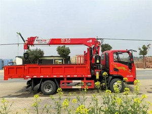 Grue montée sur camion Shacman 6,3 tonnes à bras droit pour le levage d'engins, le transport de marchandises <span class=keywords><strong>et</strong></span> la manutention de matériaux sur routes montagneuses - Product Image 6