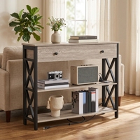 Console de salon moderne en bois avec rangement, table de canapé dorée, console d'entrée de luxe