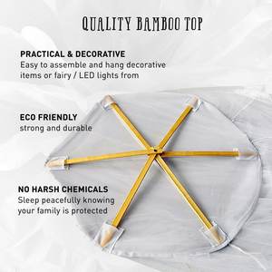 Mosquitera de bambú para exteriores y dosel para cama con fácil almacenamiento y transporte para soporte y refugio - Product Image 5
