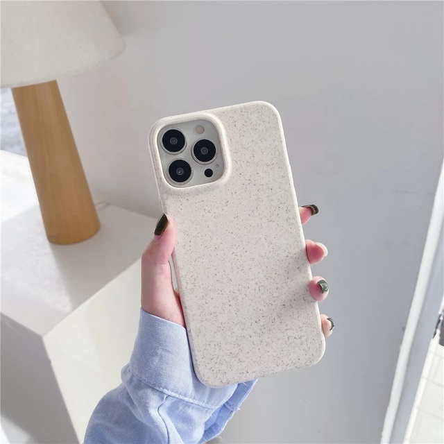 WOWCASE OEM Natural Wheat Straw Shockproof Waterproof Eco Friendly 100% Biodegradable Mobile Cases for 12 Mini Pro Max