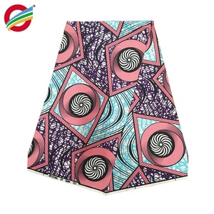 Prix d'Usine 100 % Polyester Tissé Uni Grand Tissu Africain Wax Super Véritable Imprimé - Product Image 1