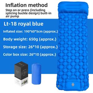 Matelas <span class=keywords><strong>de</strong></span> camping gonflable <span class=keywords><strong>de</strong></span> qualité supérieure, 5 cm d'épaisseur, imperméable, avec pompe à <span class=keywords><strong>pied</strong></span> pour la randonnée et les pique-niques - Product Image 3