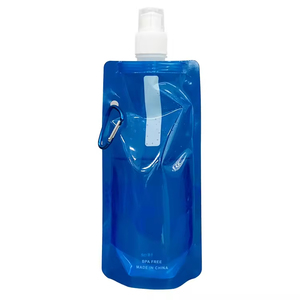 Bolsa de Agua Plegable de Plástico con Logotipo Personalizado al por Mayor, Libre de BPA, 16 oz, 480 ml, con Mosquetón - Product Image 2