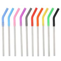 Paille en acier inoxydable avec embout en silicone pour gobelet 40oz tasse 21.5cm tasses réutilisables et remplaçables fournitures de bouteille d'eau en paille