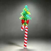 Weihnachtsbaum-Kugellichtstab, Batteriebetrieben, Leuchtender Festtagsstab für Feierlichkeiten und Nachtevents