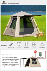 Tenda Gonfiabile in PVC Completamente Automatica per 3-<span class=keywords><strong>5</strong></span> Persone, Campeggio All'aperto Quattro Stagioni, Apertura Rapida, Impermeabile e Portatile - Product Image 6