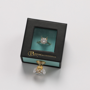 Customized Logo Luxury Cardboard Drawer for Jewelry <b>Earring</b> Ring Bracelet Packaging <b>Box</b> PVC Window Square for Jewellery Storage - Product Image 2