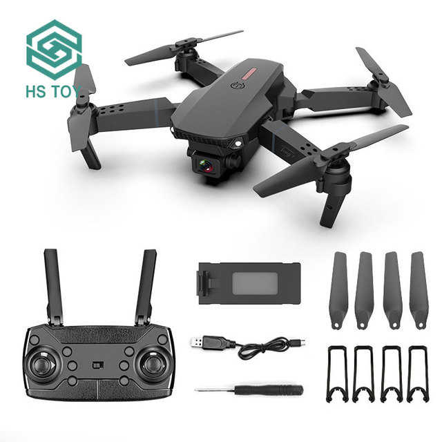 HS E88 Mini Drone Wifi HD 4k Dual Camera Remote Control Professional Quadcopter with Follow Feature and Charger Included