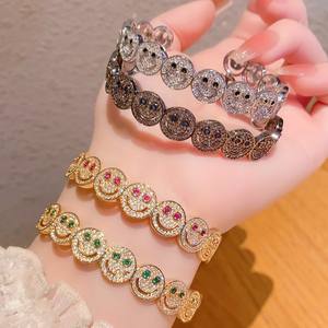 Bracelet porte-bonheur en cuivre de haute qualité, tendance et très vendu, personnalisé, avec visage souriant créatif, pour un usage quotidien, accessoires pour femmes - Product Image 4