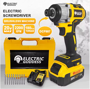 इलेक्ट्रिक देवी औद्योगिक पीले मॉडल dcf887 20v 180n ब्रशलेस बैटरी-संचालित कॉर्लेस 2200 आरपीएम डिय <span class=keywords><strong>3</strong></span>-वर्ष - Product Image 1