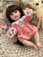 Poupée Reborn de 33 cm, membres en vinyle, corps en tissu doux, peinte à la main, réaliste, poupée nouveau-né fille, jouet pour enfants