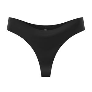 Shanhao المرأة مثير سلس ثونغ بيكيني سراويل محبوك غير مرئية اليوغا سروال مع عادي مصبوغ الخصر شعار نمط الصلبة - Product Image 6