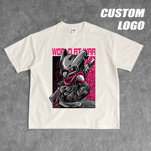 Oversized Vintage Worn-out Shirts Unisex Streetwear Outdoor Round Neck Men's T-Shirt Custom Logo DTG Fabric Plain Washed T Shirt - Product Image 3