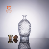 Bouteilles en verre de 700 ml pour brandy, whisky, vodka, entièrement gravées, en forme de losange, en forme d'ananas, logo personnalisable