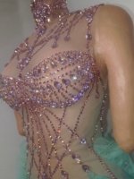 Robe longue de soirée élégante en strass de cristal pour femme, robe fourreau de cocktail, robe de bal, tenue de club pour dames