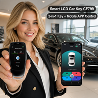 Clé de voiture intelligente LCD CF799 à 4 boutons avec écran tactile, télécommande numérique avec application mobile, entrée sans clé et partage de clé (vente en gros)