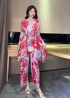 Nouvelle Collection Printemps-Été 2023 : Ensemble Jupe et Veste Plissée Métallique Miyake Deux Pièces avec Ceinture – Robes Décontractées Anti-Plis Grande Taille pour Femme
