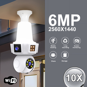Cámara de Seguridad <span class=keywords><strong>WiFi</strong></span> Panorámica con Forma de Bombilla, con Sistema de Alarma Remoto, Notificaciones por SMS y Llamadas, Detección de Movimiento para el Hogar, Cámara Inteligente - Product Image 3