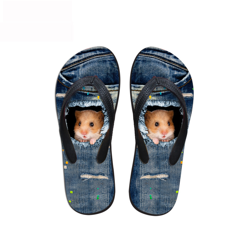 Cheap Printing Flat Shoes Women Flip Flop Slippers Thick-soled Ladies Filpflops