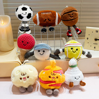 Porte-clés en peluche sportif mignon, neuf styles planètes sportives, breloque de sac en tissu doux, cadeau adorable pour les fans de sport et les étudiants